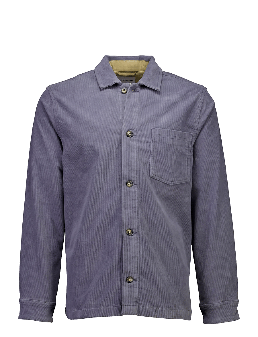 Lindbergh Superflex Corduroy Overshirt i blågrått